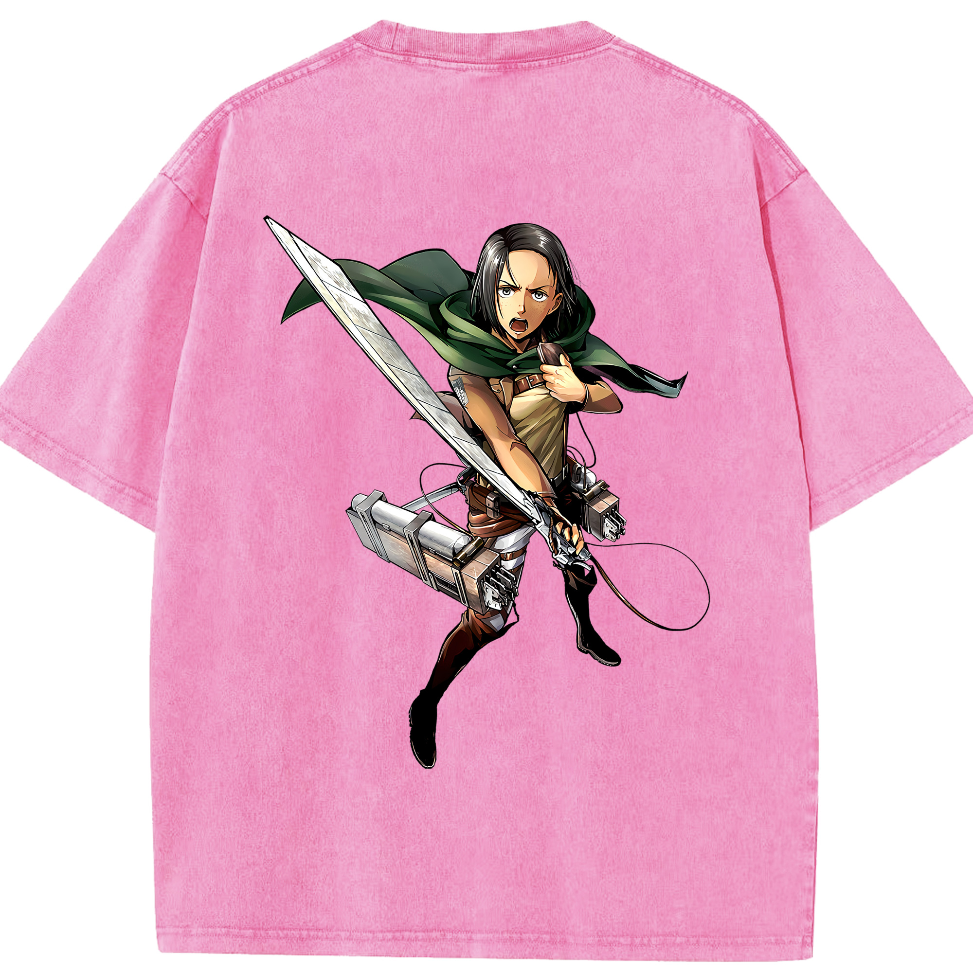 （画像用） 進撃の巨人 Attack on Titan 綿100% ヴィンテージ風 半袖Tシャツ（背面プリント）